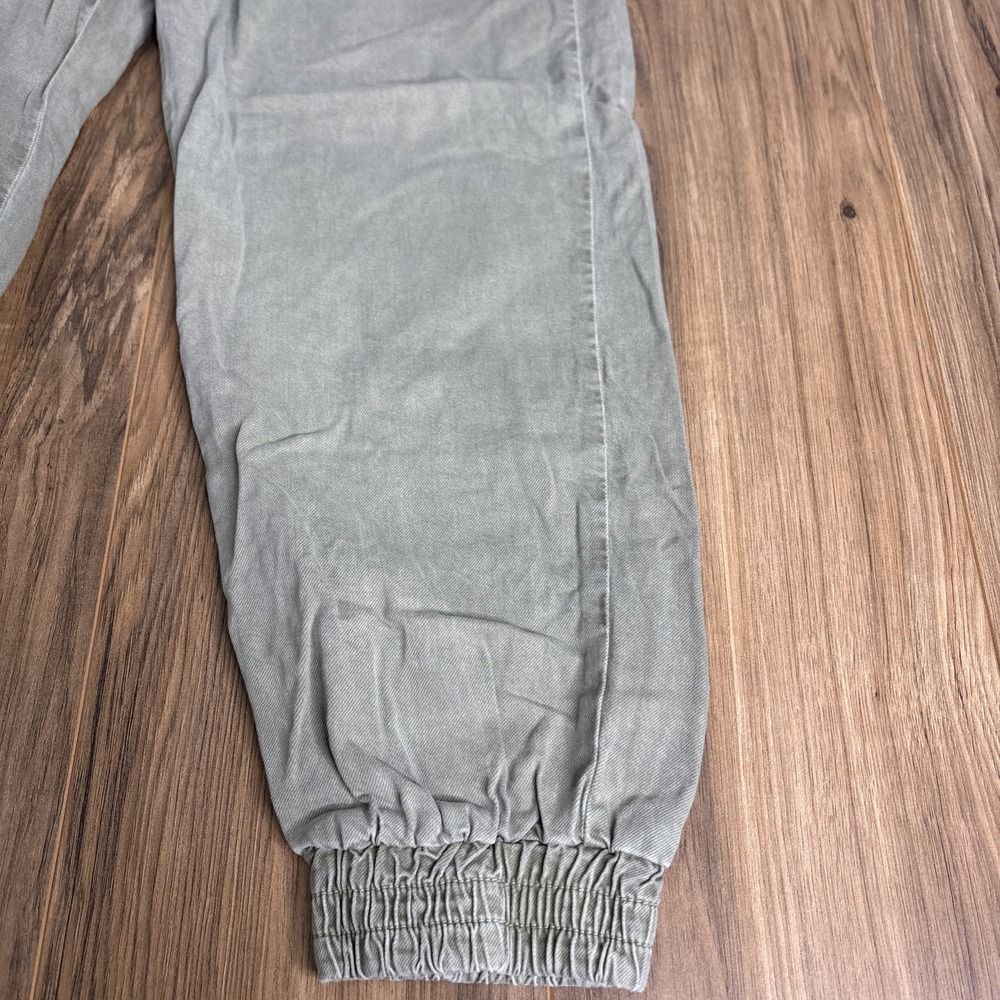 Zara Women's Denim‎ Joggers Pants Size XL Light Olive Green Pull On With Zipper - Picture 2 of 15